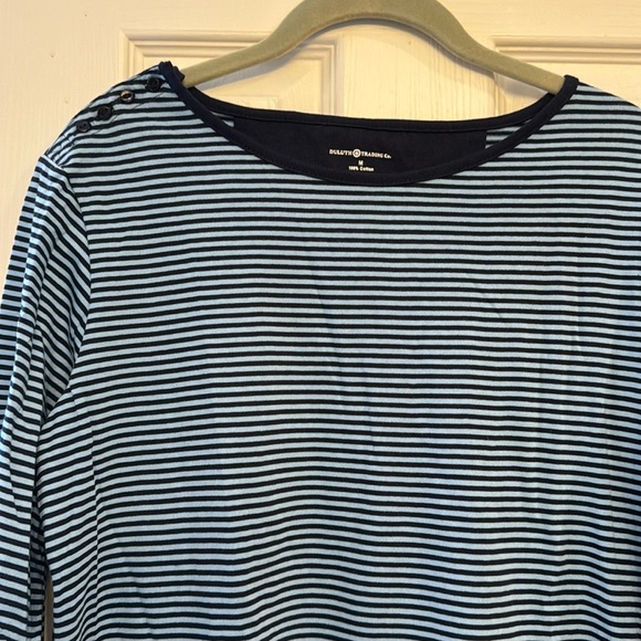 Duluth Trading Co blue striped long sleeve shirt - Picture 2 of 5